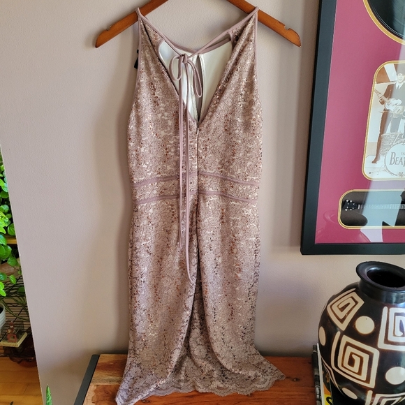 Excellent NW NightWay Black Sequined Lace Cocktail Party Formal Dress Size 10 - Picture 2 of 14